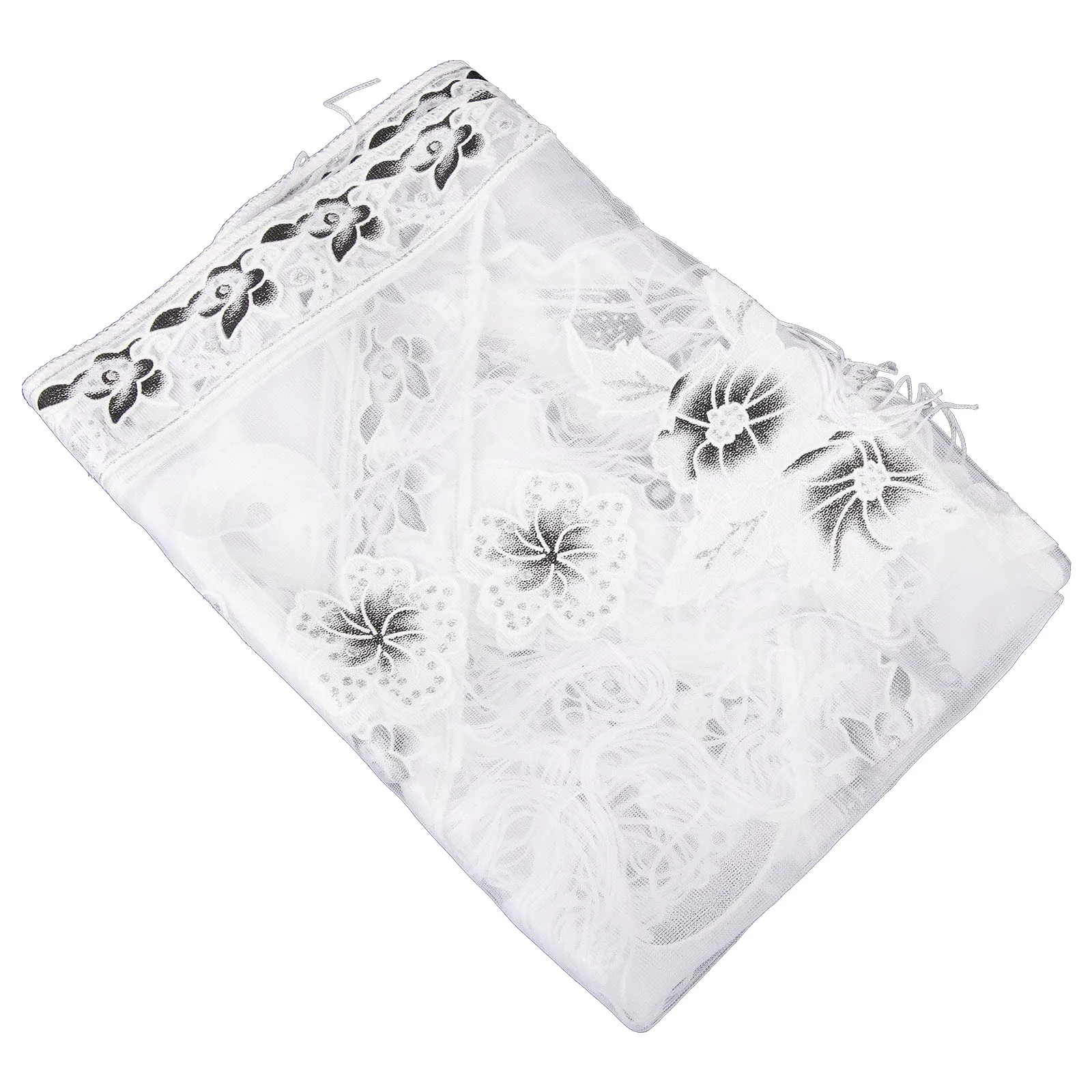 

Tassel Lace Shawl Pure Color Hollow Butterfly Embroidery Women Wraps White 150x65cm Elegant Party Cloak Retro Cape Stylish
