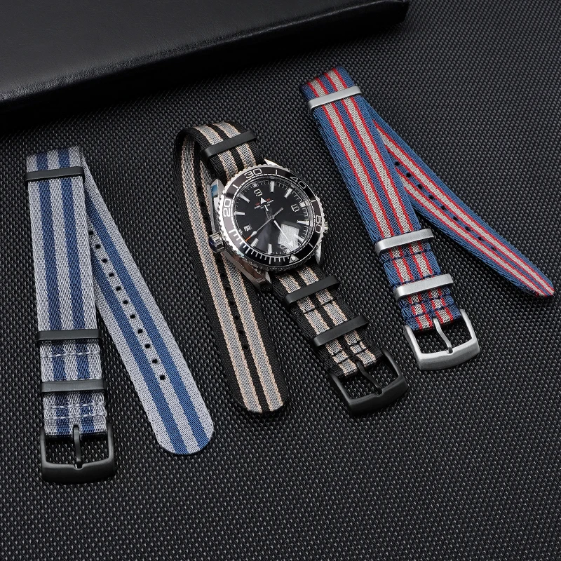 Hochwertiges NATO-Nylon-Uhrenarmband für OMEGA Seamaster und Seiko SKX007, robustes Armband für Damen und Herren, 18/20/22/24 mm, universelles, gewebtes Armband. – Detail 6