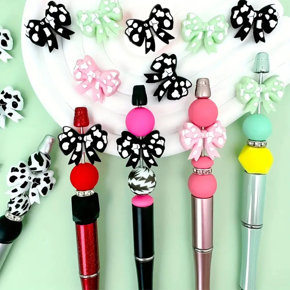 8/25PCS Spot Bow Thema 3D Kreatives DIY Perlenhandwerk, verwendet für Stift, Schlüsselanhänger, Schmuckzubehör, Künstlerbedarf – Detail 6