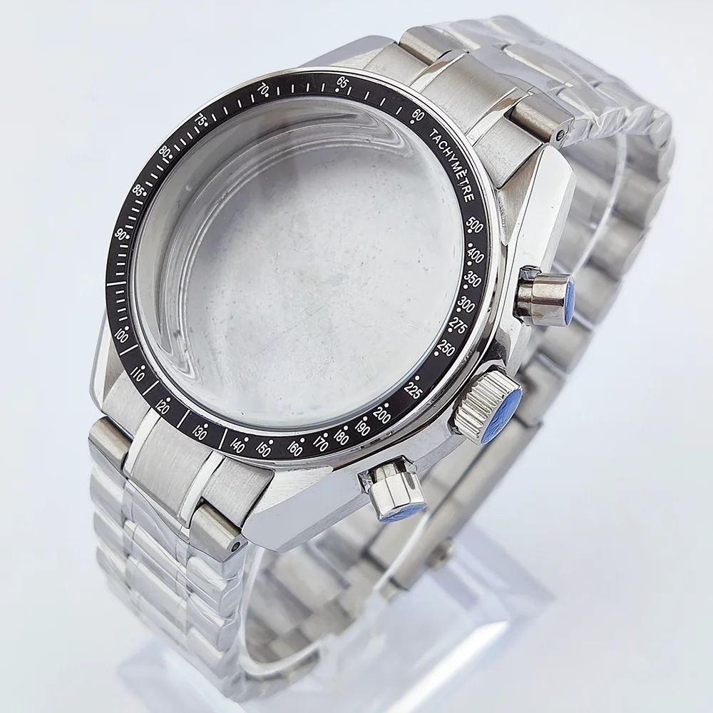 40 مللي متر ساعة مجموعة VK63 حركة حافظة الياقوت الزجاج مقاوم للماء حافظة ساعة رجالي فاخرة يناسب 32.5 مللي متر حافظة الطلب