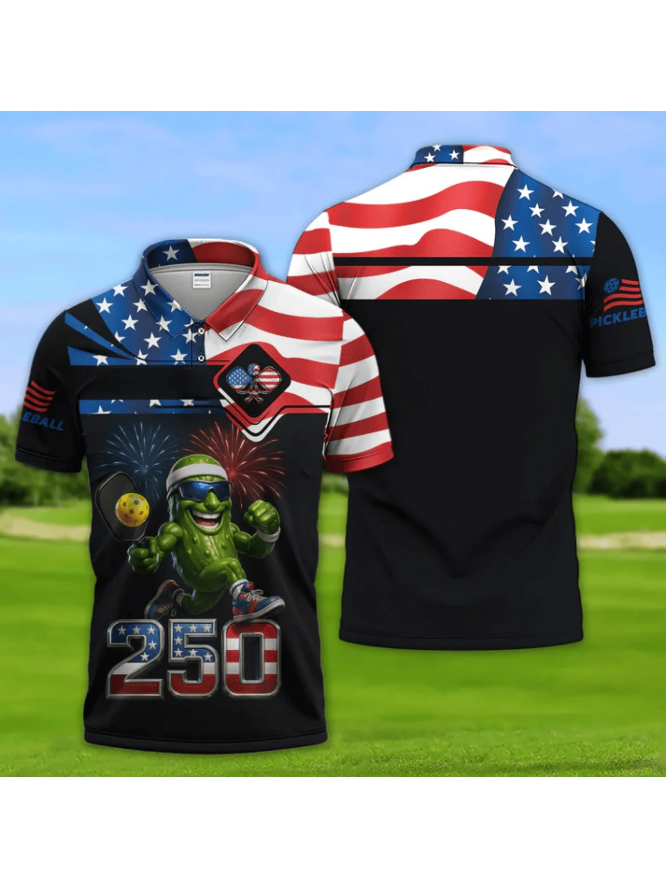 Men's USA 250th Anniversary Polo Shirt 3D Print Bald Eagle 1776 USA Flag City Skyline Patriotic Short Sleeve Top