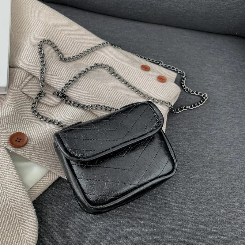 Monedero de cuero Pu con solapa para mujer, bolso de hombro cruzado, Mini monedero de marca, a la moda