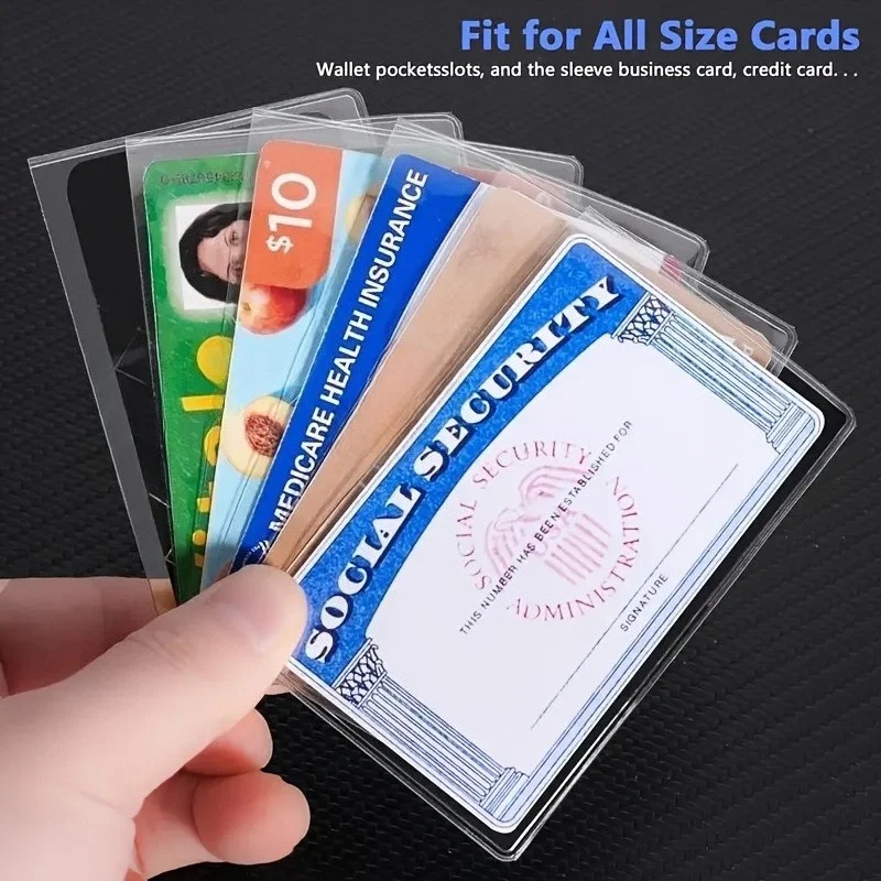 10 PCS Transparent Card Sleeves, Soft PVC Waterproof Cover for Credit Cards & Banking Cards, Slim Protective Wallet Organizer