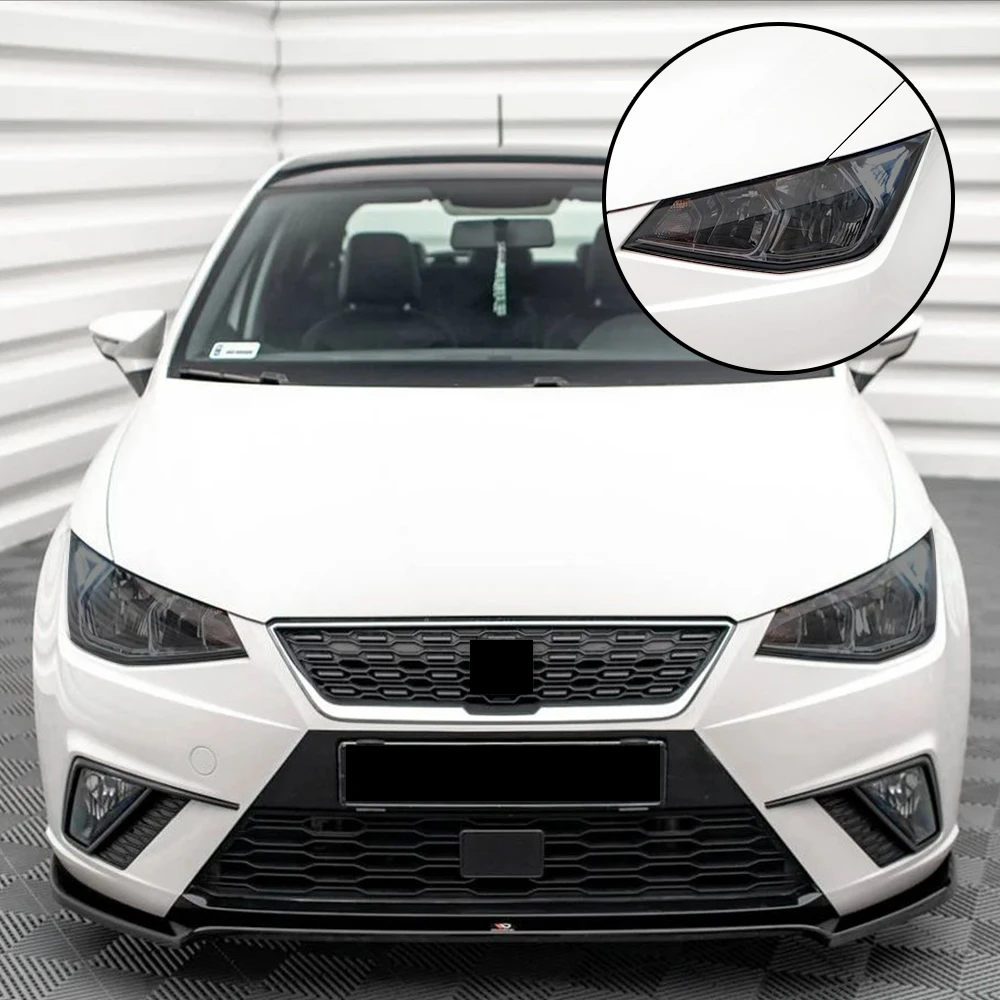 Pre-Cut TPU Headlight PPF For Seat Cupra Ibiza KJ 2017-2024 Smoke Black High Gloss Anti-Scratch Protective Vinyl Wrap Cover Kit