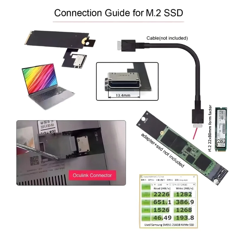 PCIE3.0 M.2 to SFF-8612 Converters for ThinkBook 14+ External Card