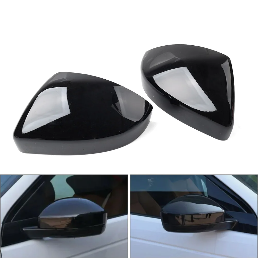 Glossy Black Car Door Side Rearview Mirror Cover Cap For Land Rover Range Rover Evoque Discovery Sport For Jaguar E-Pace F-Pace