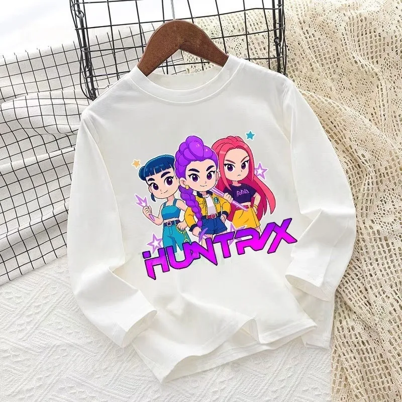 2025 K-pop شيطان الصيادين كم طويل أنيمي الكرتون ثلاثية الأبعاد مطبوعة تنفس التجفيف السريع قميص جذاب المألوف الحلو #3