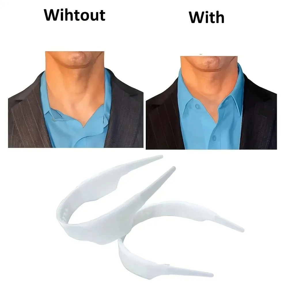 Men's Adjustable Collar Support StrapInvisible Collar Enhancer for Shirt and Suits,Durable Plastic,Suitable for Suits,Workplaces