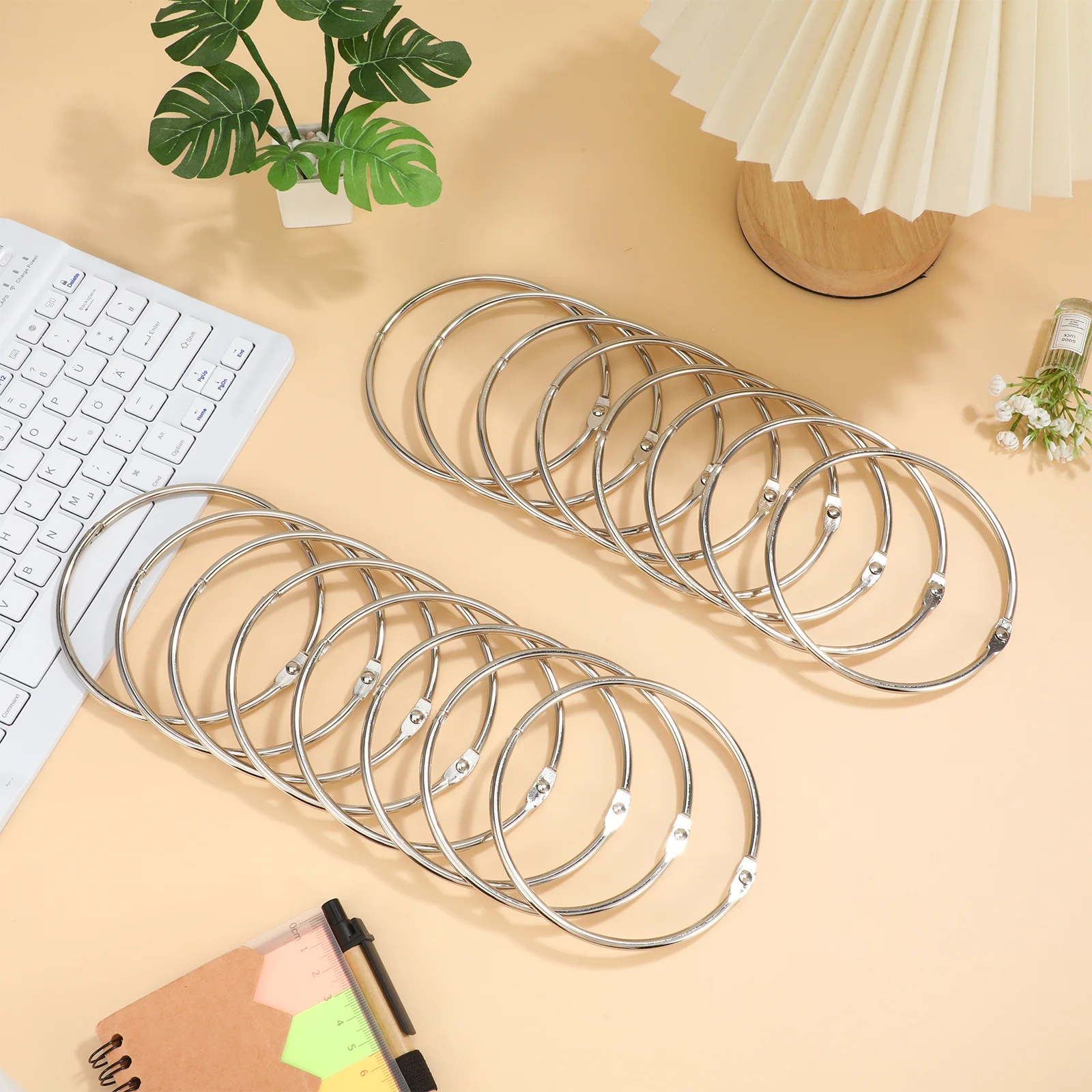 16 anelli raccoglitori in metallo, design circolare apribile in ferro, per presentazioni professionali, organizzazione della carta e nota personale