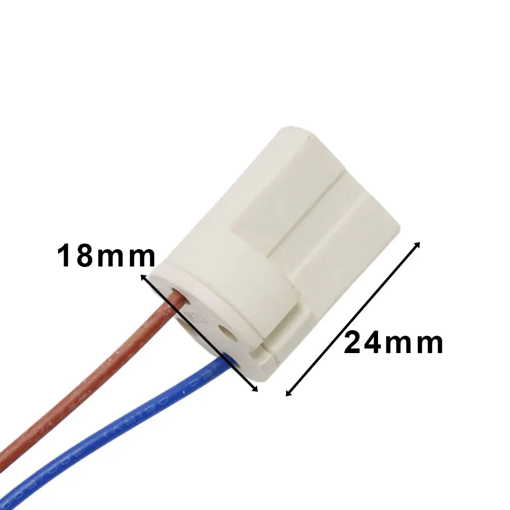 G9 Lamp Holder 2A 250V Replacement Socket Pre-installed Cables 10cm Supply Line 5pcs Solid Ceramic Accessories