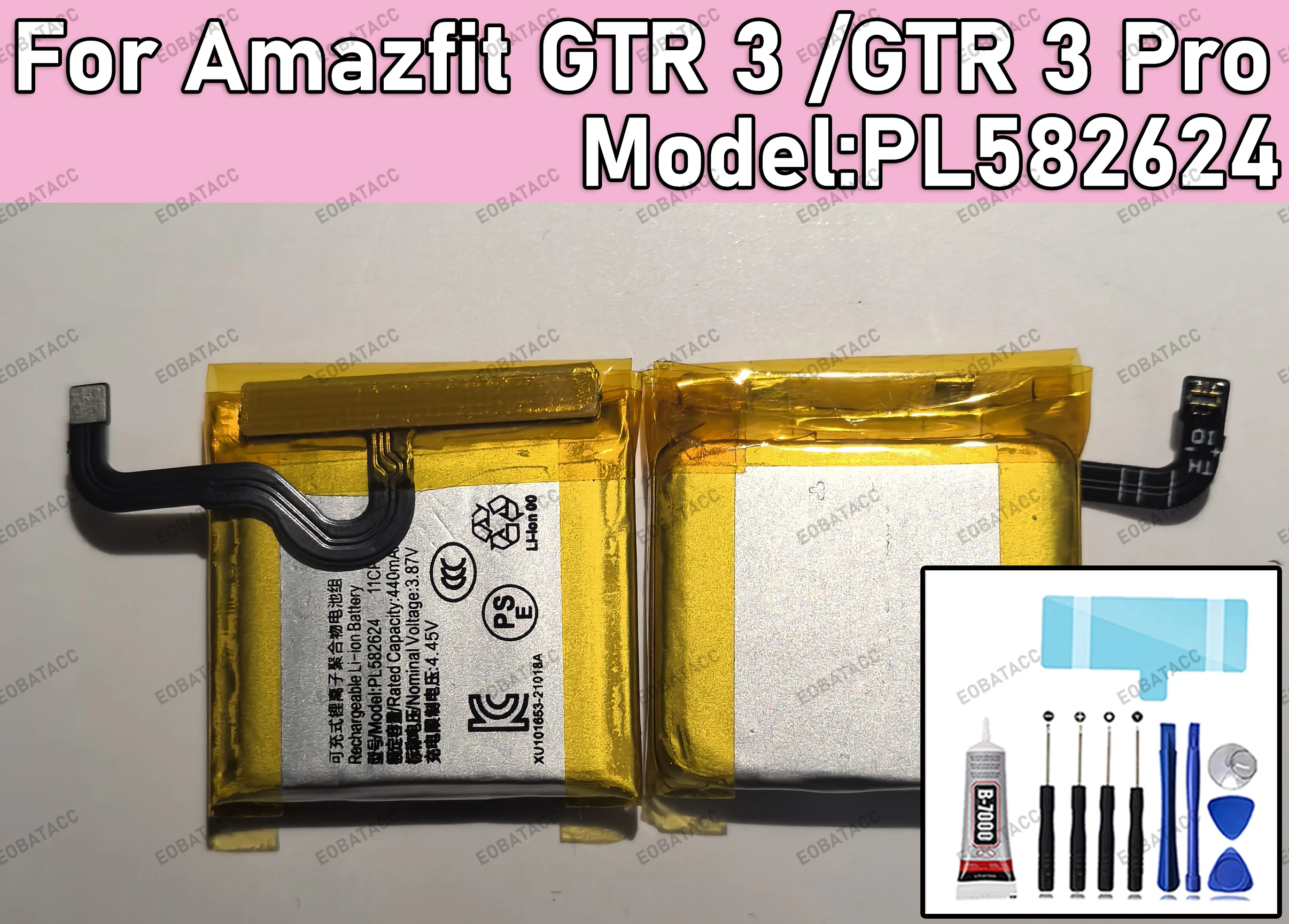 

Brand New PL582624 Replacement Battery For Amazfit GTR 3 /GTR 3 Pro Batteries + Free Tools