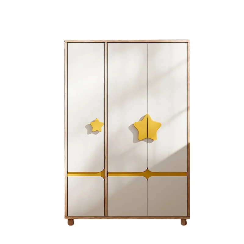 

Ash wood children's wardrobe household children's bedroom storage all solid wood small apartment storage cabinet