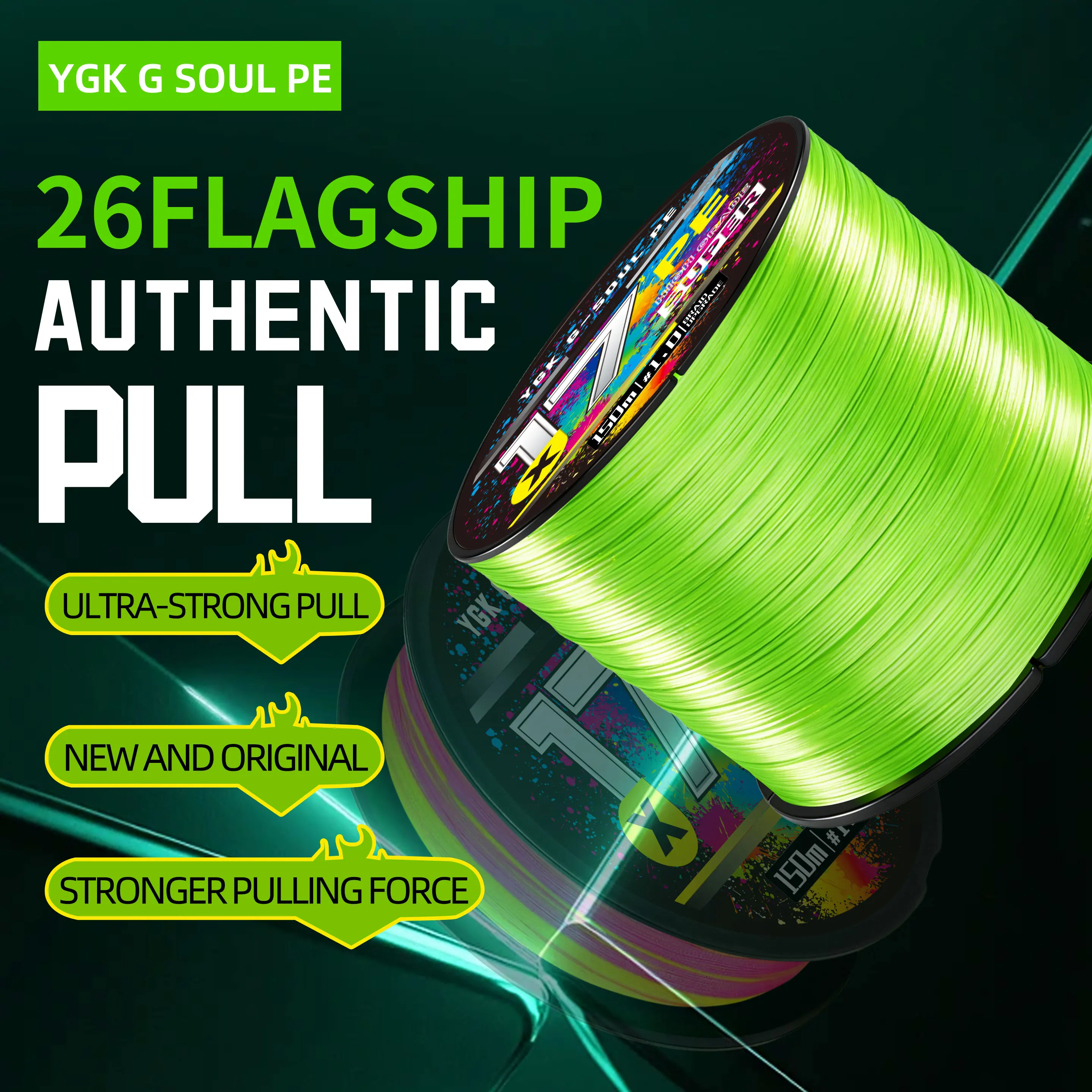 YGK X-Braid X17 – Trenzado PE 8 hebras multicolor para agua salada - imagen 2