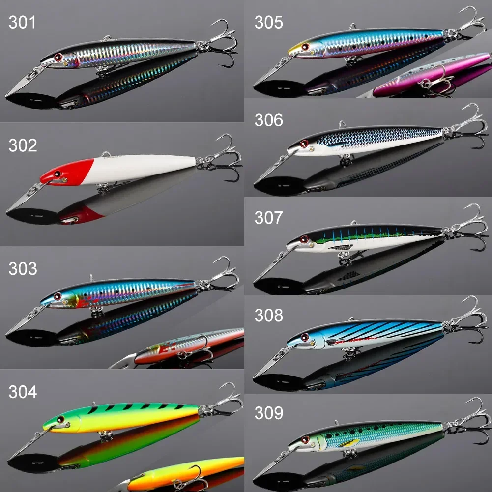 NOEBY 130mm 225mm Floating 185mm Sinking Trolling Minnow Fishing Lures Steel Lip Artificial Baits for Tuna Sea Fishing Lure