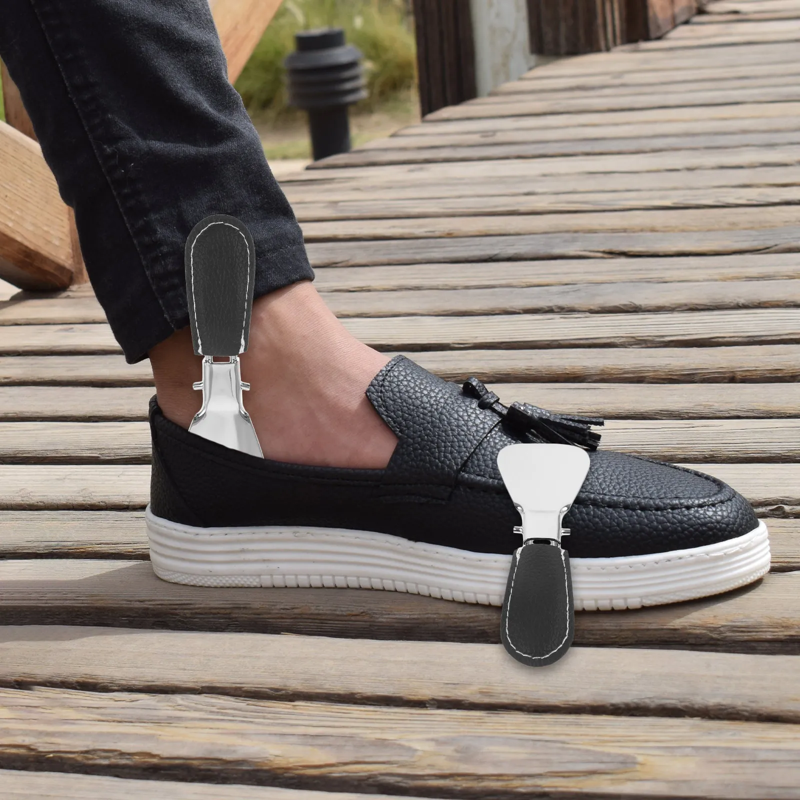 

2Pcs Stainless Steel Shoe Horn Foldable Portable Shoehorn for Adults Seniors Travel Boot Shoes Shoe Horn Short Shoehorn