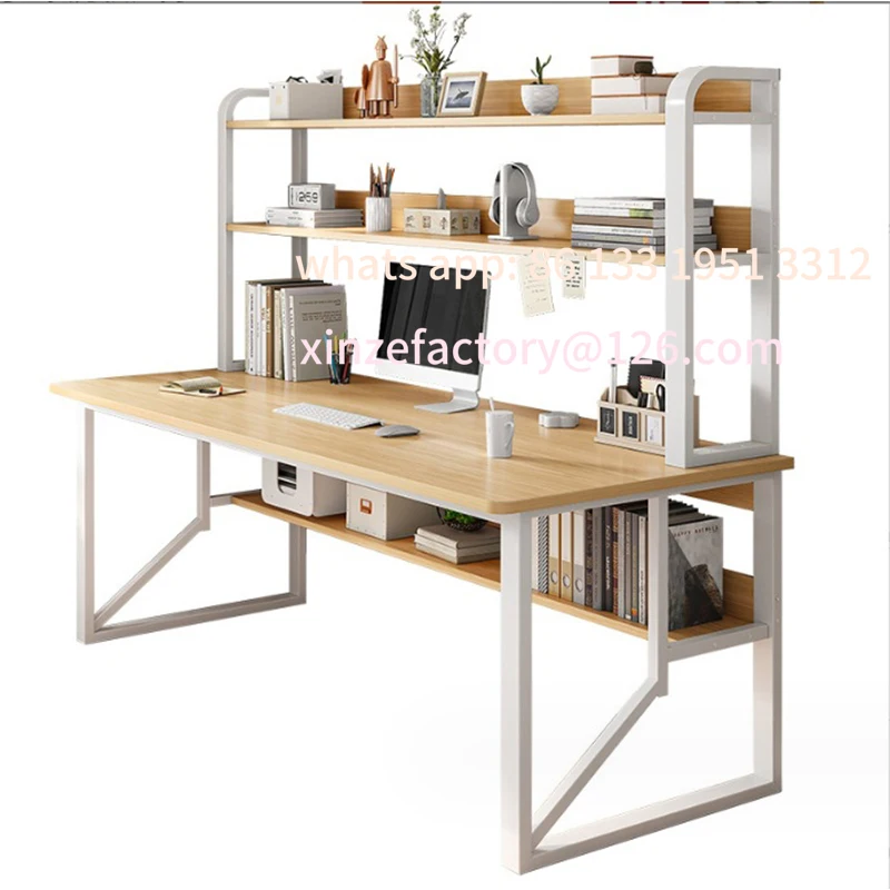 

Customizable Computer Study Desk With Storage Bookshelf Office Workstation Organizer Desk for Home Students Professionals Length