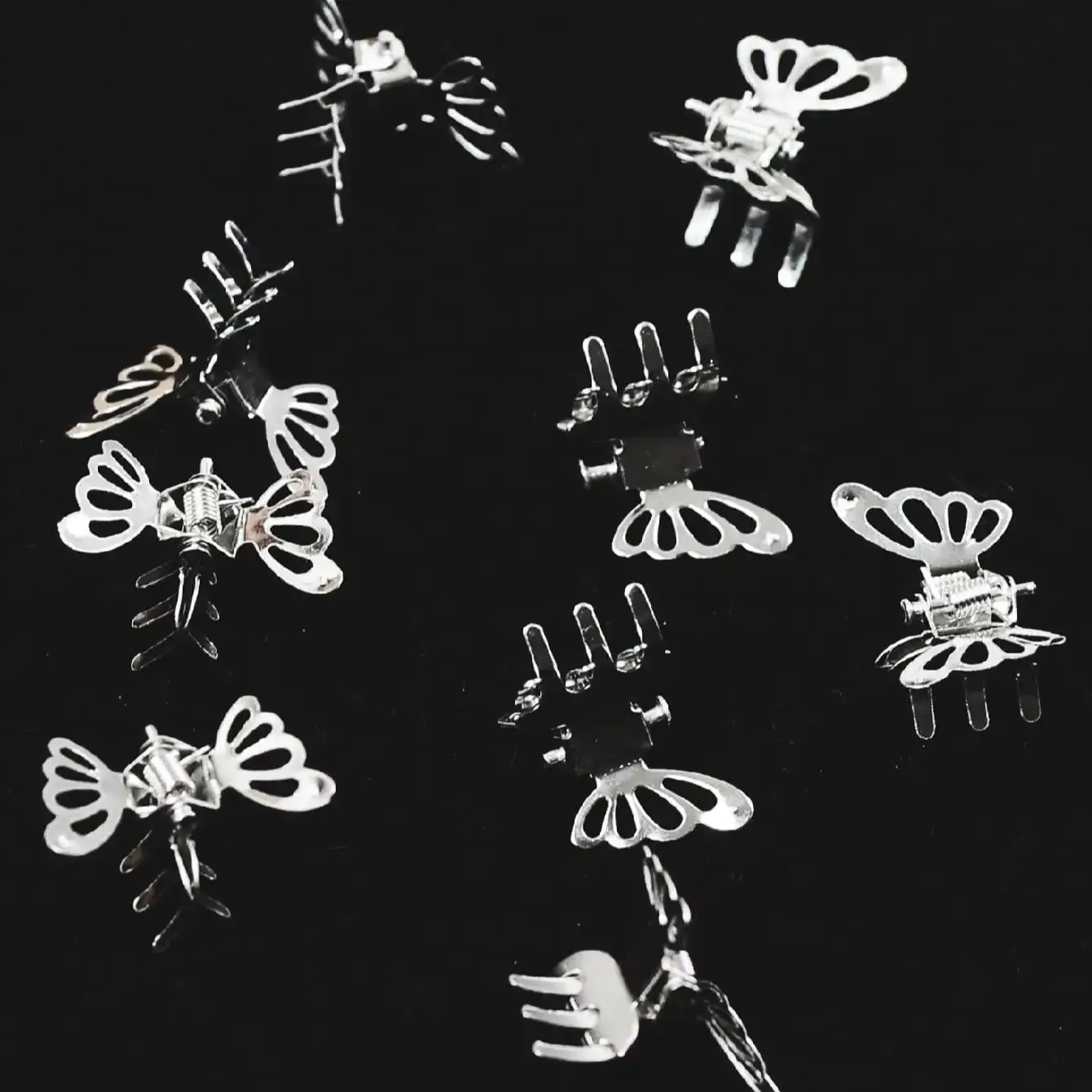 10pcs Mini Hollow Out Butterfly Design Sweet Hair Clip Retro Bangs Fixed Clip Decoration Hair Grasping For Women And Girls