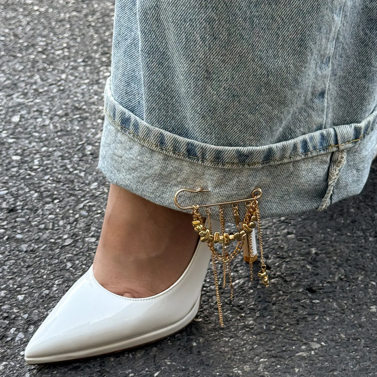 2026 Hip-hop Punk Irregular Beaded Tassel Brooch Women Fashion Commuting Multi-functional Pin Pants Ankle Chain Accessory Jewelr