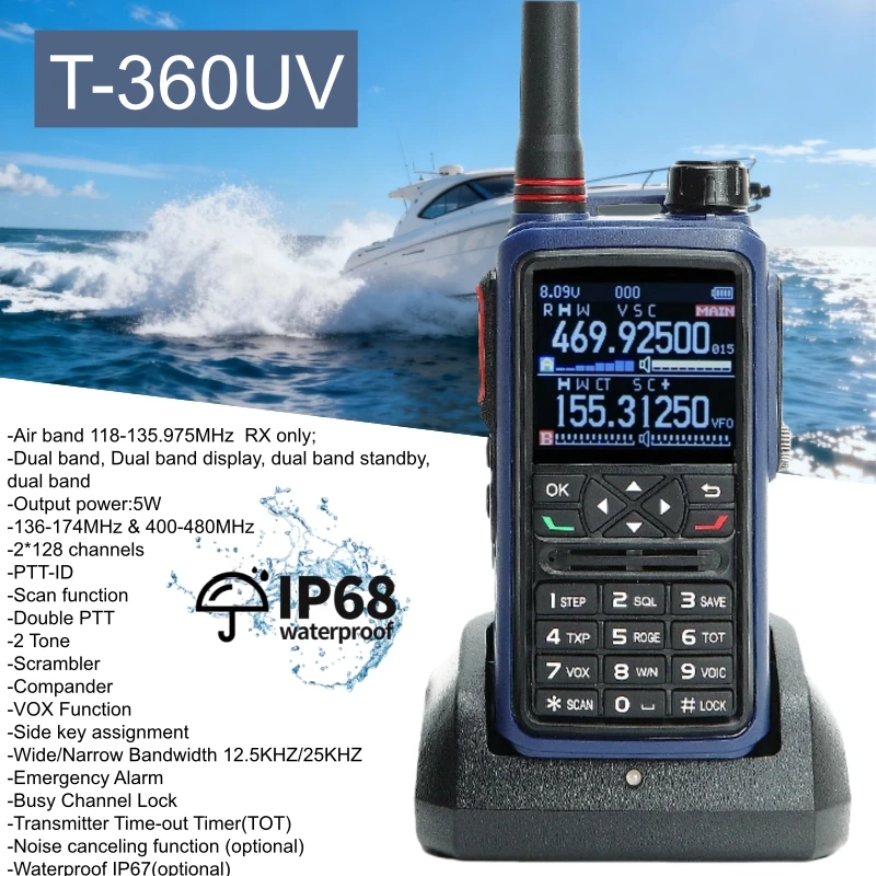 Walkie Talkie Walkie Talkie a lungo raggio 136-174Mhz 400-480Mhz Pmr446 Ctcss/Dcs Vox Walkie Talkie da campeggio per Baofeng Quansheng