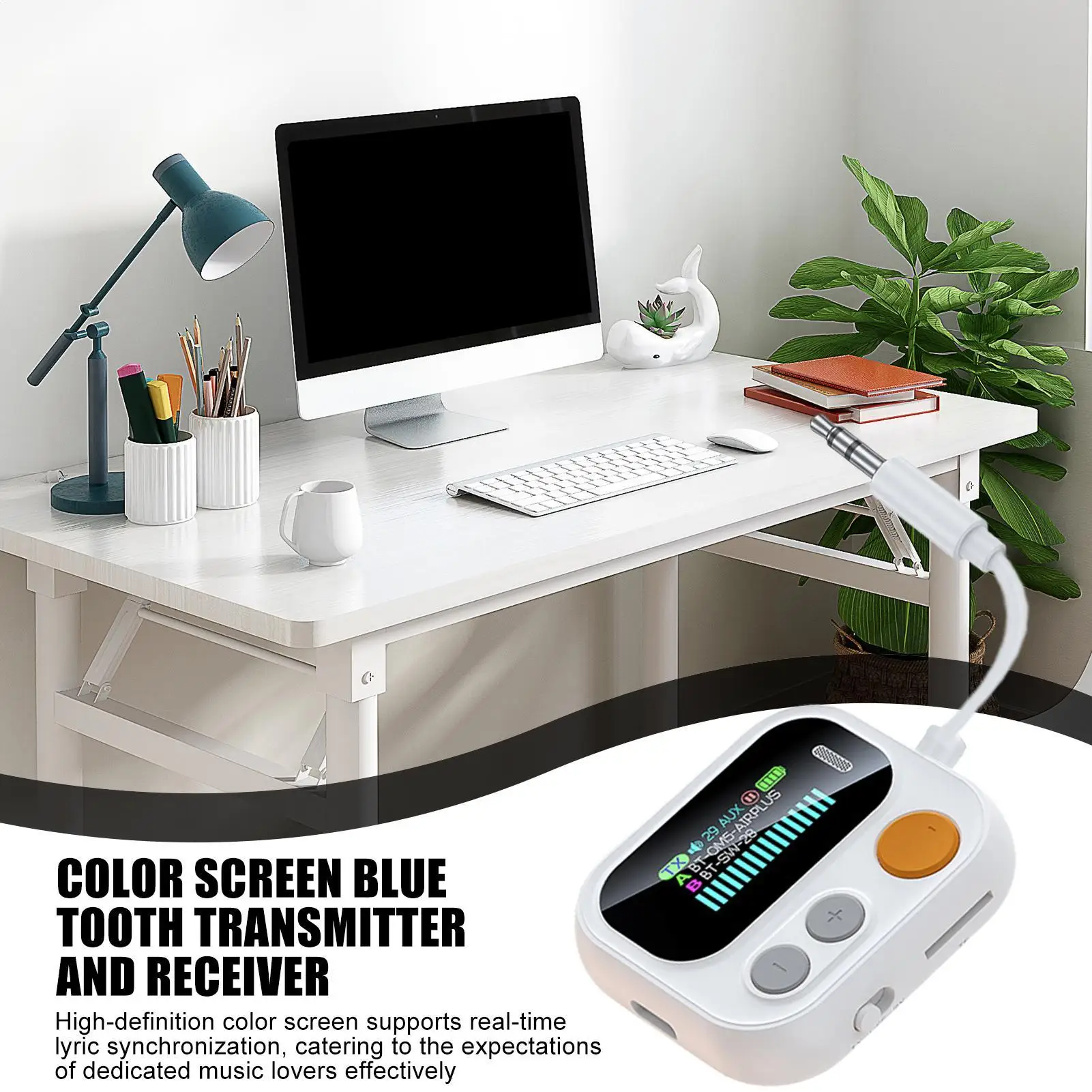 Wireless Transmitter Receiver For Car Wireless TV Adapter Audio Adapter With Color Display For Home Stereo Users Travelers Cars
