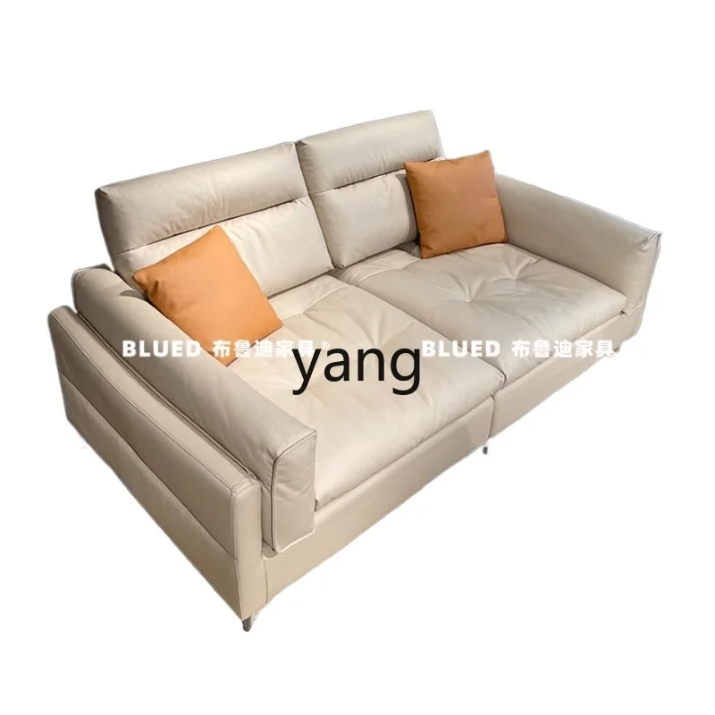 

YJQ Double Sofa Small Apartment Movable Adjustable Front and Back Backrest Modern Simple Straight Row Three-Seater Sofa