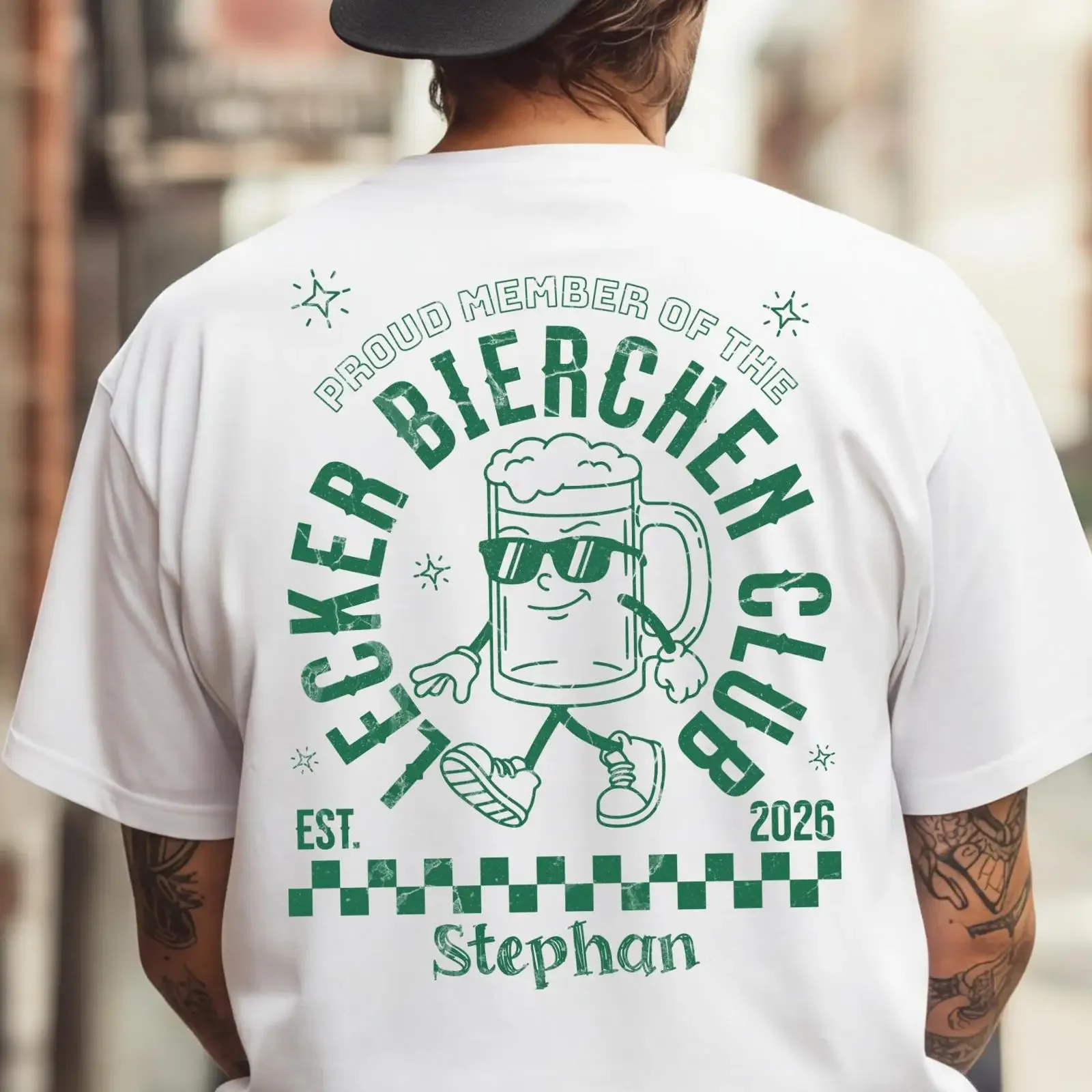 Proud Member Of The Lecker Bierchen Club Est 2026 Funny Beer Mug T Shirt vintage Washed Stretched Top For Everyday Wear Unisex
