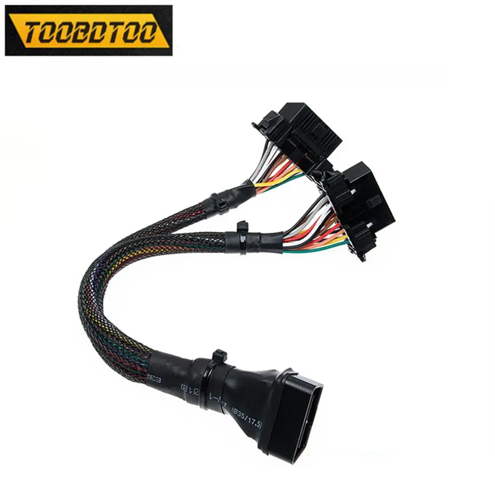 1 Male to 2 Female 30CM Original Vehicle Connector OBD Extension Cable Military Industrial Network Cable with 16pins