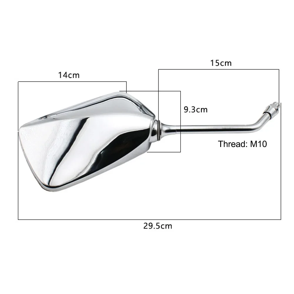 Motorcycle Square Mirrors 10mm M10 Thread for Scooter Baron BMS Retro Lance Vintage Rear View Mirrors