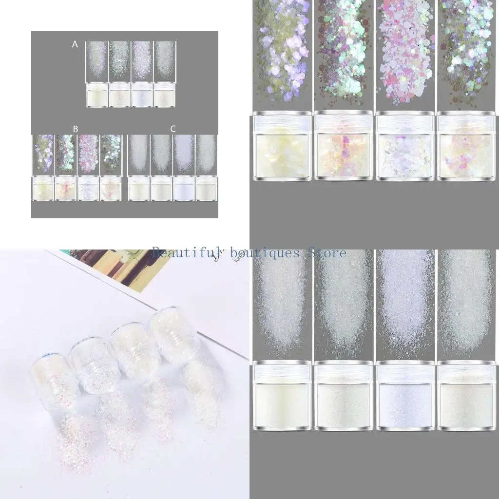 

U4LF 4 цвета для сверхтонкой блестящей пудры для художественных ремесел, изготовления слизи, живопись, декор, макияж для тела и