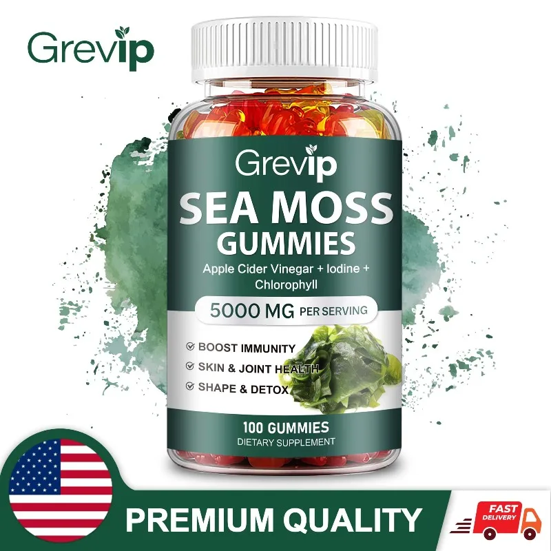 Sea Moss Gummies - Cleanse Intestines,Muscle Recovery, Improves Skin Condition, Supports Bone and Joint Health, Enhance Immunity
