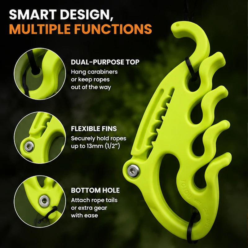 High Altitude Work Safety Rope Storage & Management Clip, Short Lanyard Organizer for Tree Climbing Arborist Gear