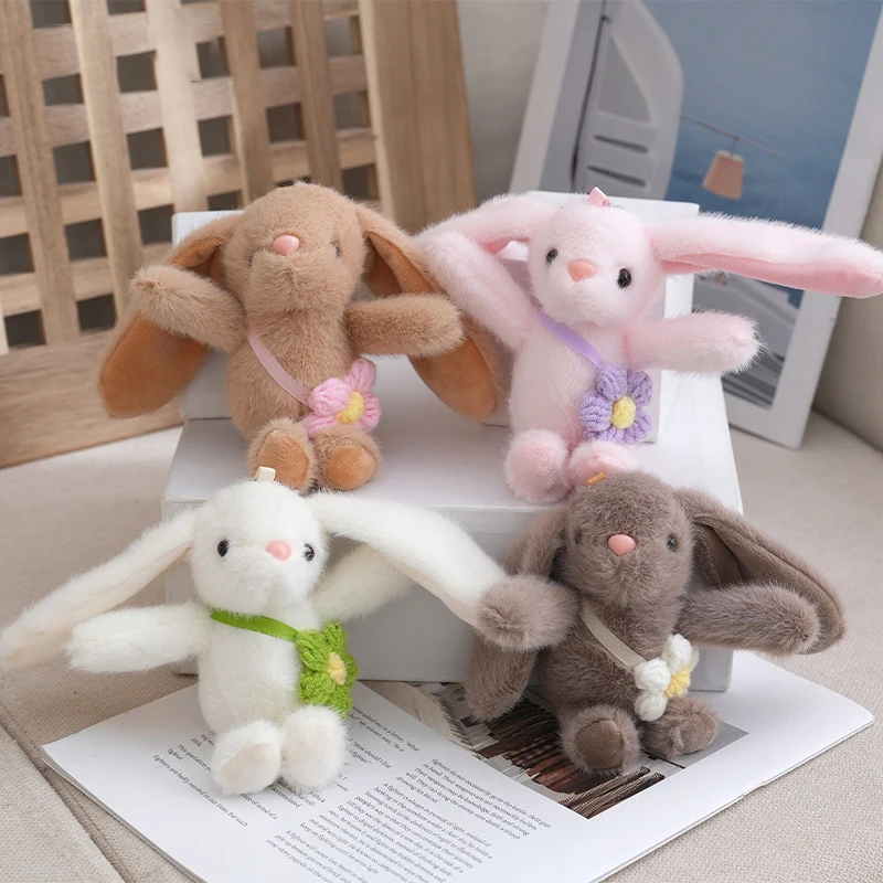 Cute Long - Eared Bunny Plush Keychains | Soft Fluffy Rabbit Bag Charms for Gifts