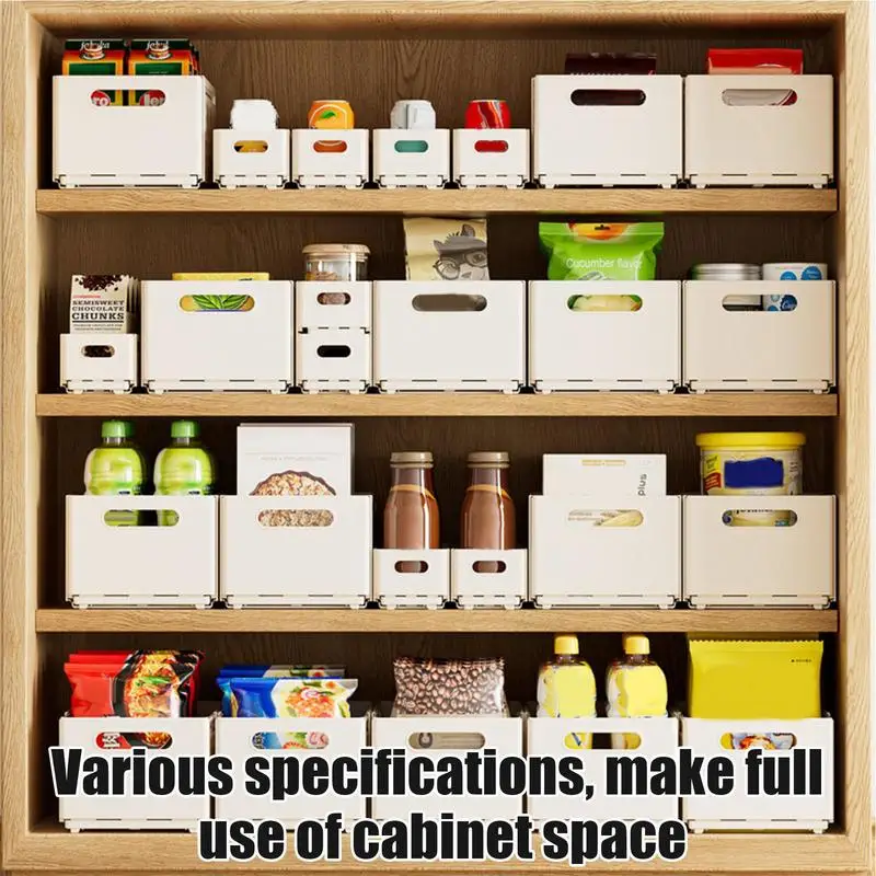 กล่องเก็บของปรับความยาวได้ลิ้นชักจัดระเบียบแบบพับเก็บได้ตู้เก็บของวางซ้อนกันได้กล่องที่เก็บเครื่องครัว