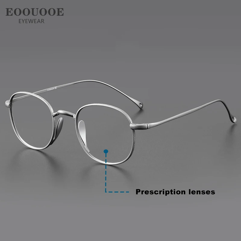 

Round Men Optical Glasses Pure Titanium Eyewear Prescription Recipe Lenses Progressive Myopia Reading Eyeglasses Correct Vision