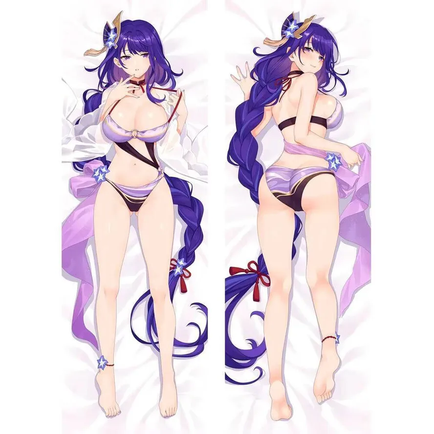 

Raiden Dakimakura Genshin Body Pillow Case Cover Impact Ei Anime Cosplay Hing Accessories Gifts