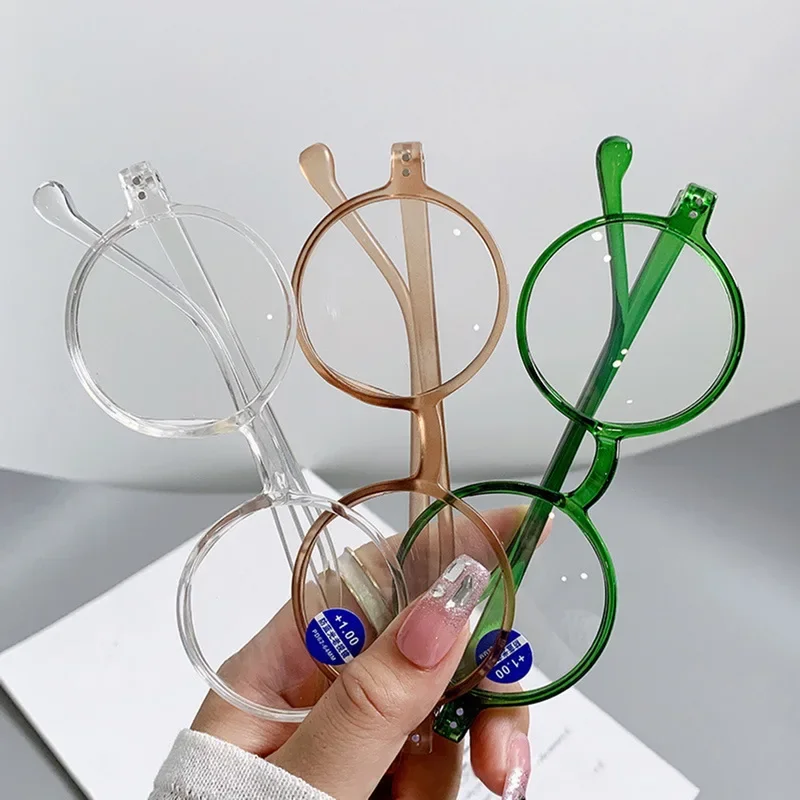 نظارات قراءة طويلة النظر، نظارات بصرية مستديرة، خفيفة للغاية للرجال والنساء، مضادة للأشعة، حجب الإشعاع، نظارات العناية بالرؤية الكمبيوتر #1