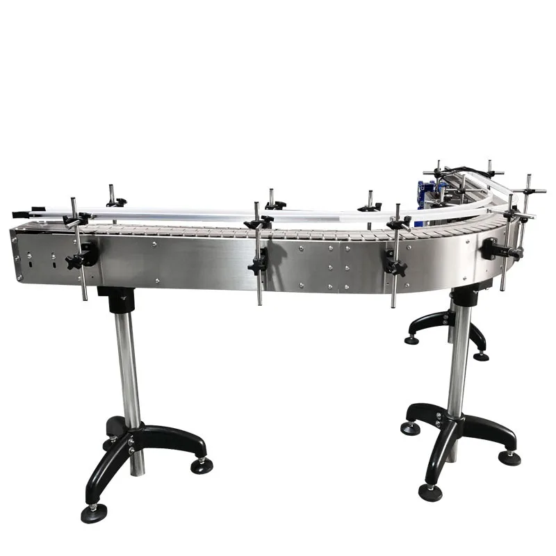 New Custom sizes Stainless Steel Bottle Conveyor Belt Chain Curved Conveyor BeltApplicable to cosmetics perfumes drinks sauce