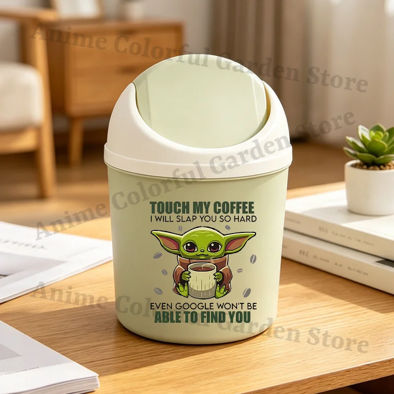 Star Wars Fashion Mini Desktop Trash Can Anime Cartoon Printed Garbage Can Men Women Workspace Workspace Cleaning Storage Box