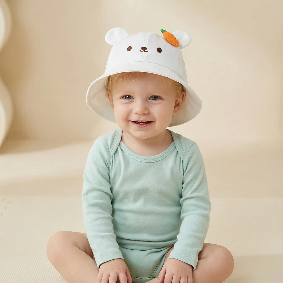 1-3 Jahre Baby-Hut für Frühling und Herbst, Schnelltrocknender Dünner Fischerhut für Jungen und Mädchen, Sonnenschutz Niedlicher Bucket-Hat für Kleinkinder, Sommer