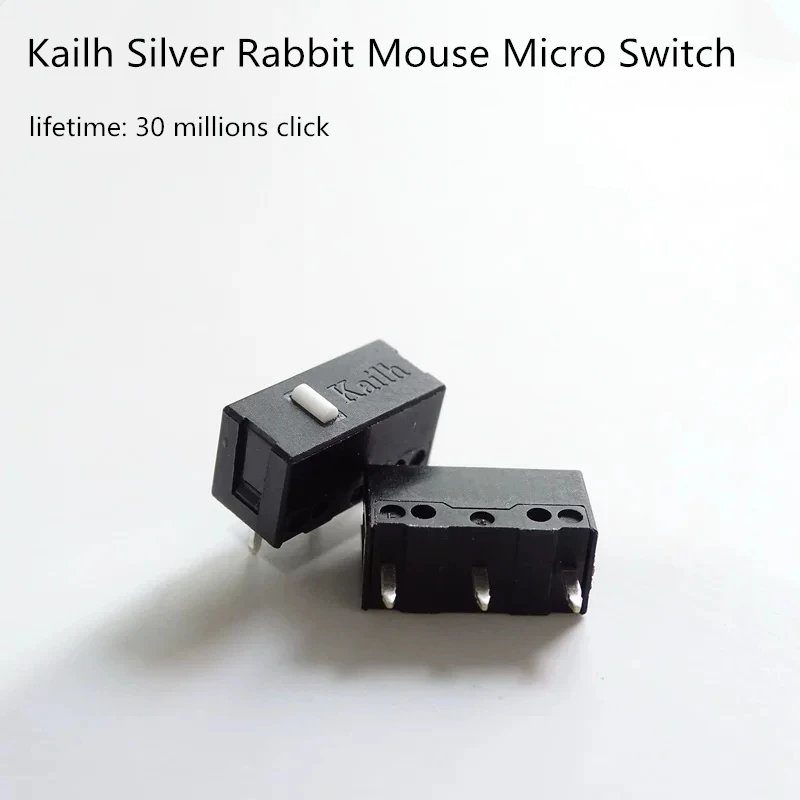 Kailh Silver Rabbit 0.15mm Ultra-short Travel Silent Mouse Micro Switch Gaming Mouse Durable Quiet Click Micro Switches 60-65gf