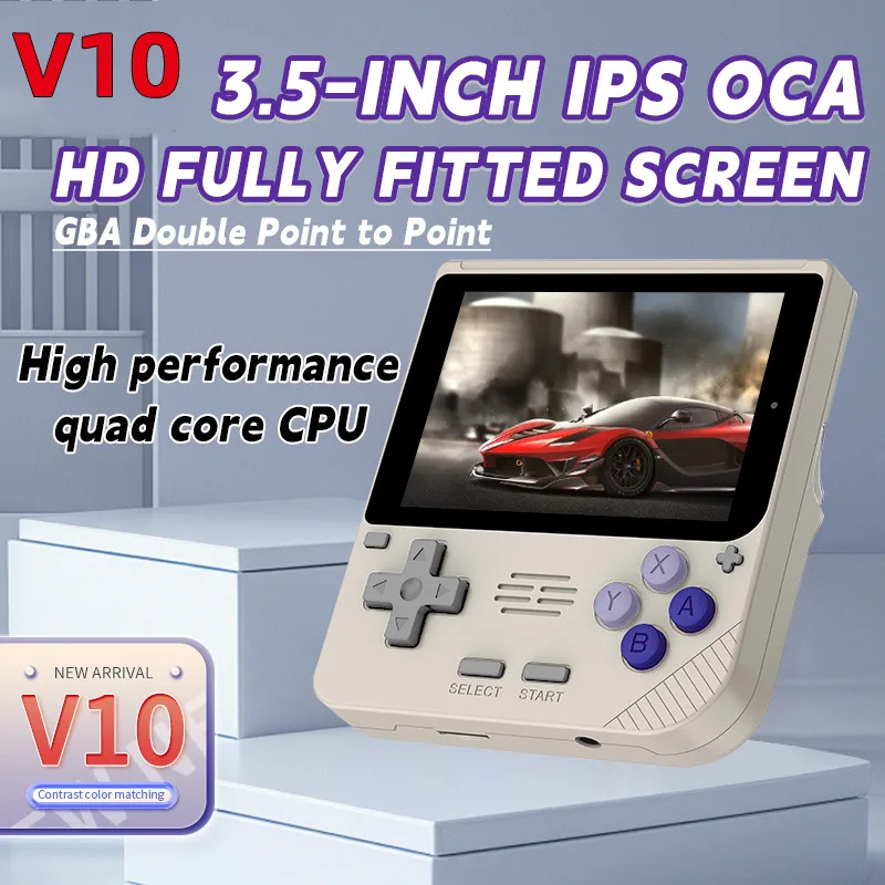 V10 Retro Handheld Gaming Console 3.5-inch IPS Screen 480*320 RK3326 Open Source System Simulators Children Christmas Gift Man