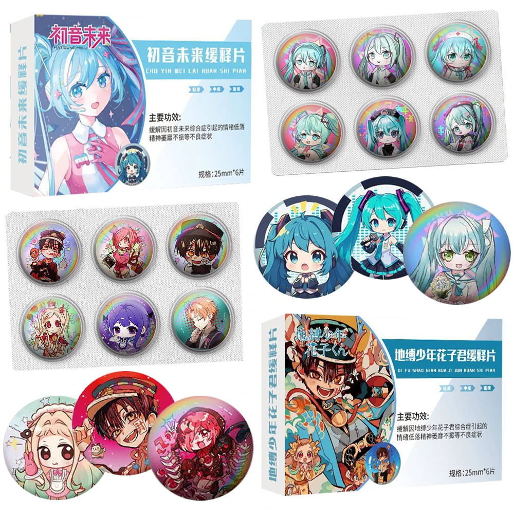 

Мини-капсула с героями мультфильмов аниме, креативный дизайн, значок с персонажами Q-версии, милые изысканные аксессуары, коллекция, забавные броши, подарки