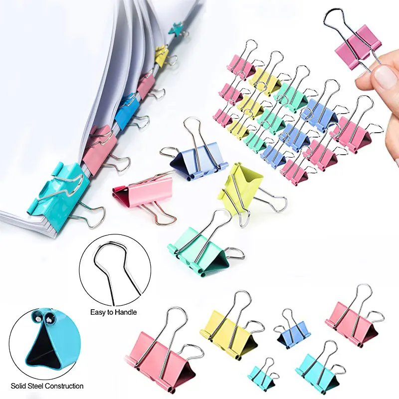 

10/5pcs High Quality color Color Clips Paper clips School Metal Portable New Office Paperwork Supplies Stationery Binder Clip