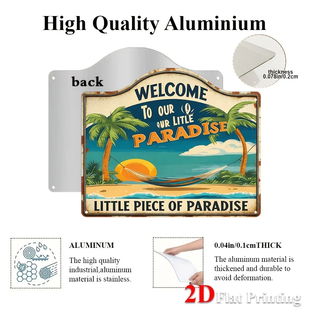 1pc, 2D Flat, Signs Metal Sheet Painting 