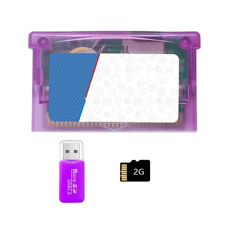 Mini Flash GBA, Cartucho Flash GBA para SP GBM IDS NDS NDSL GBA SP, Adaptador SD de 2GB, Accesorios para Juegos