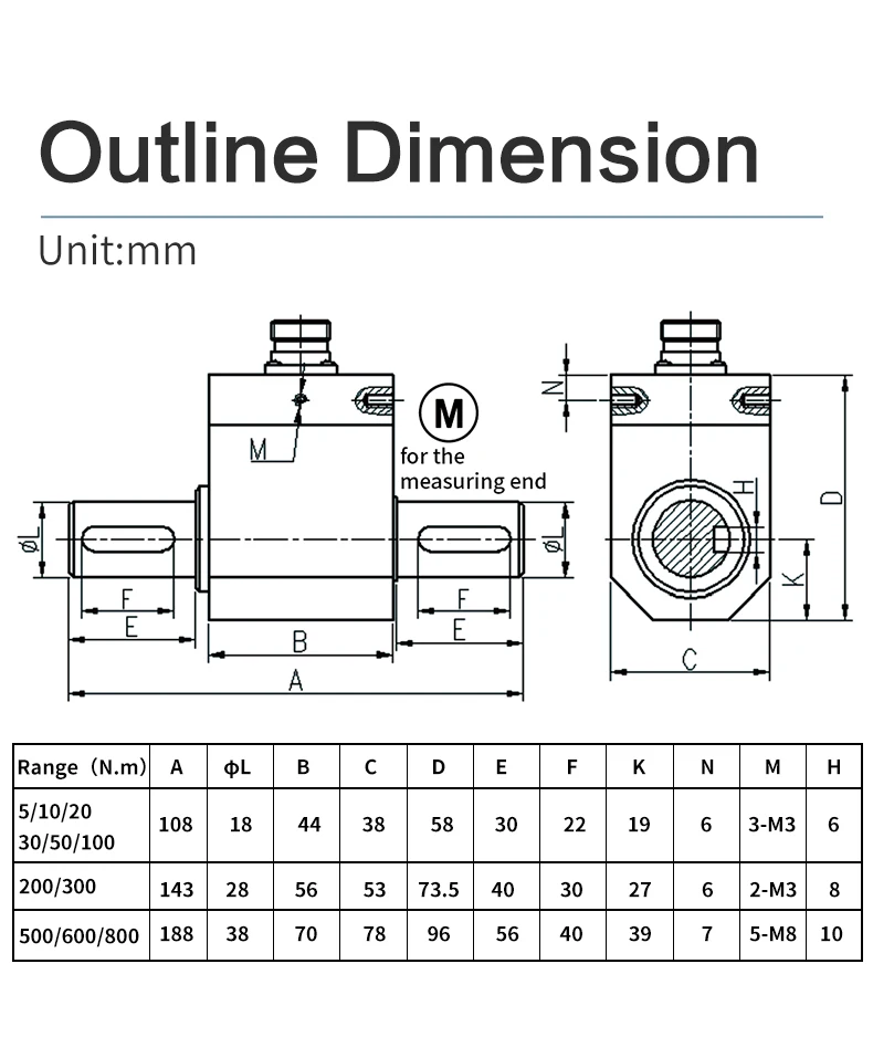 

Small test bench motor micro-force resolver measuring strain type dynamic rotary torque sensor