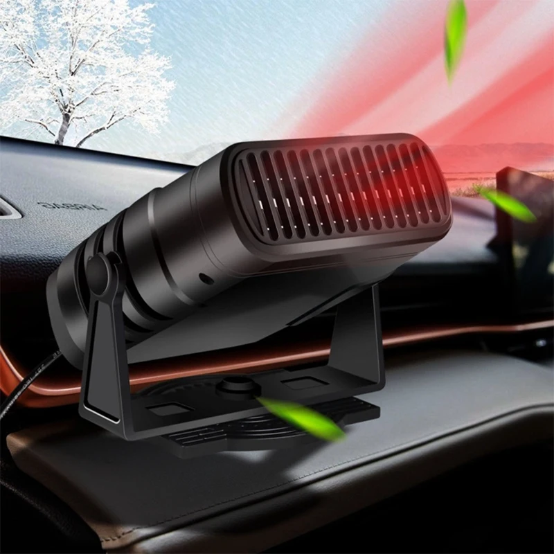 24V 200W Portable Car Heater Fast Heating Auto Demister 360 Degree Rotation Portable Defroster