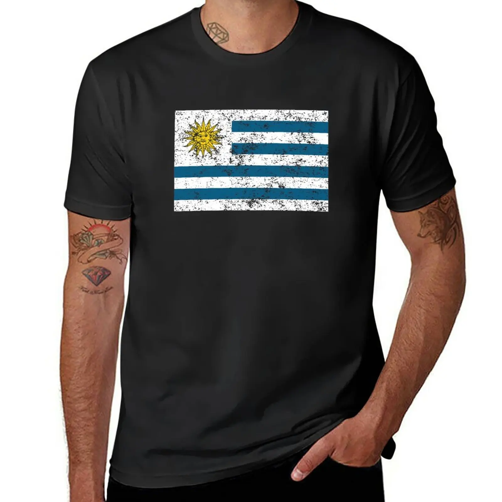 New Uruguay Flag T-Shirt man clothes cute tops oversized t shirts for men