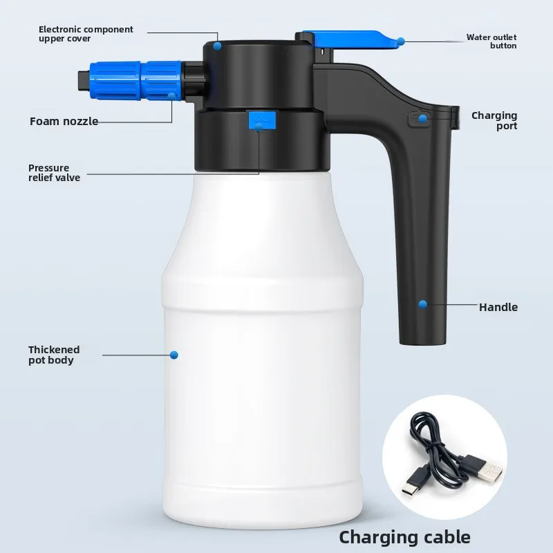 

Wireless Charging Electric Garden Sprayer Car Wash Foam Watering Can Cleaning Tool with Pressure Feature