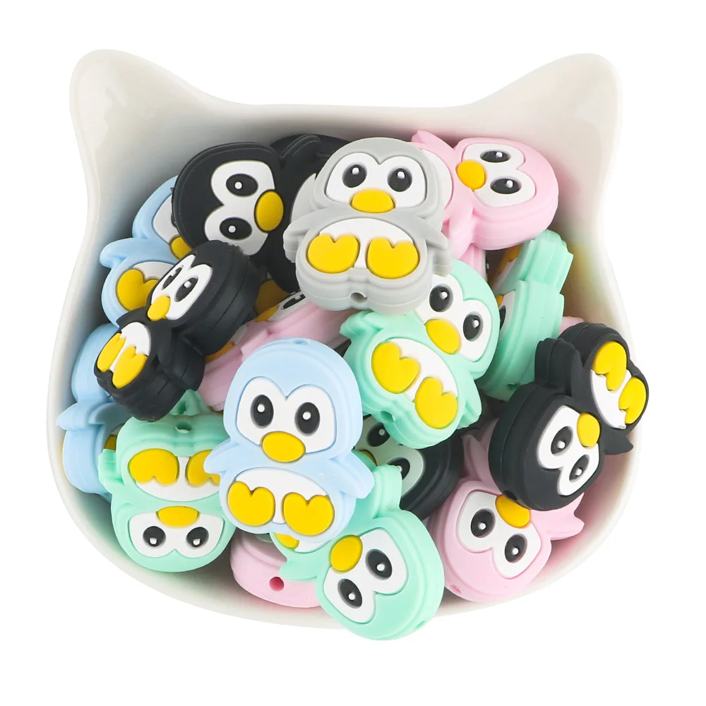 5/10Pcs Cartoon Animal Silicone Beads DIY Jewelry Making Baby Toys DIY Pacifier Chain Pendants Jewelry Accessories